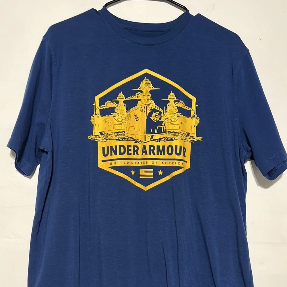 Under Armour United States of America Graphic Cotton Loose Fit Tee Shirt Size M - Picture 2 of 5